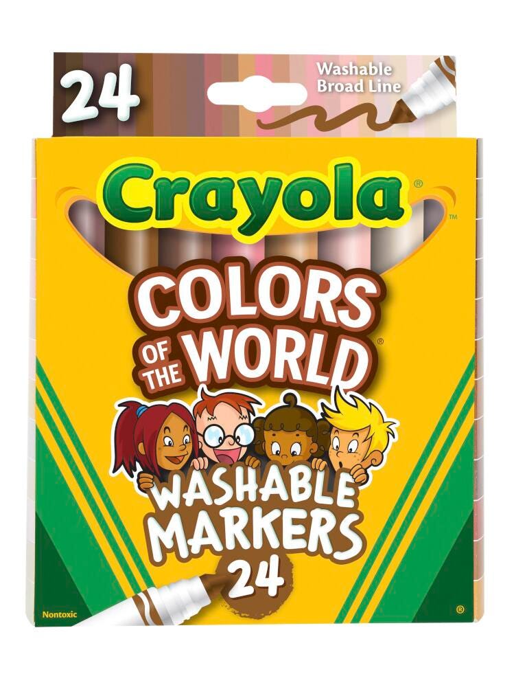 Crayola Colors of the World Washable Markers, Broad Line, Assorted Colors, Set of 24 2090272